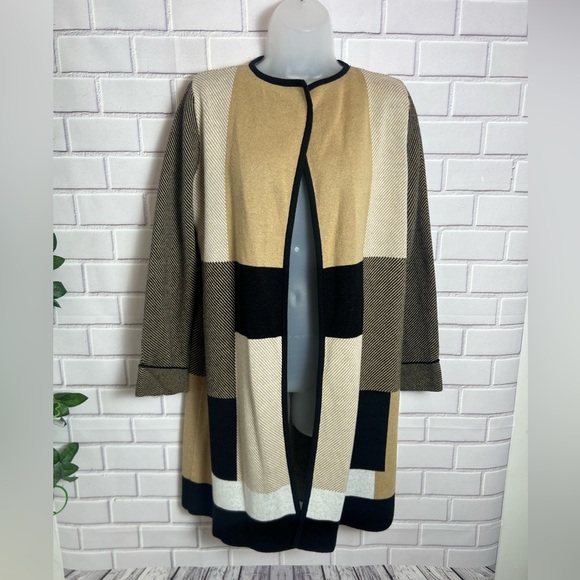 Jones Studio Plaid Sweater Jacket Women's /size M - Picture 2 of 10